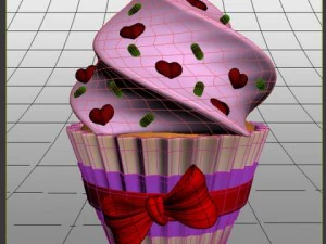 valentine day cupcake 3D Model