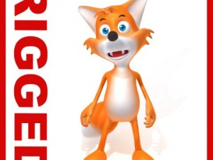 fox cartoon rigged 3D Model