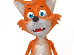 fox cartoon rigged Modello 3D