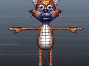 fox cartoon rigged Modello 3D