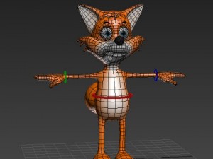 fox cartoon rigged Modello 3D