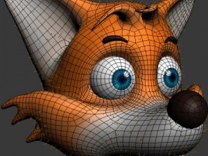 fox cartoon rigged Modello 3D
