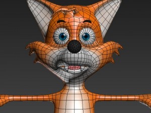 fox cartoon rigged Modello 3D