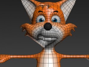 fox cartoon rigged Modello 3D