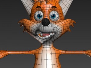 fox cartoon rigged Modello 3D