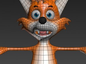 fox cartoon rigged Modello 3D