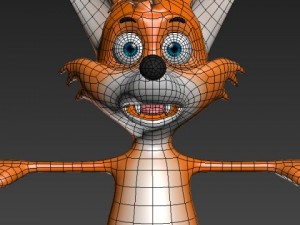 fox cartoon rigged Modello 3D