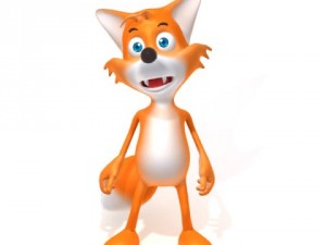 fox cartoon rigged Modello 3D