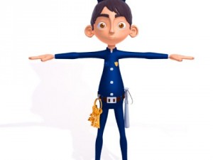 policeman cartoon rigged 3D Модель