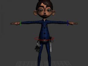 policeman cartoon rigged 3D Model