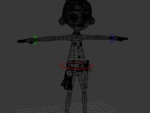 policeman cartoon rigged 3D Model