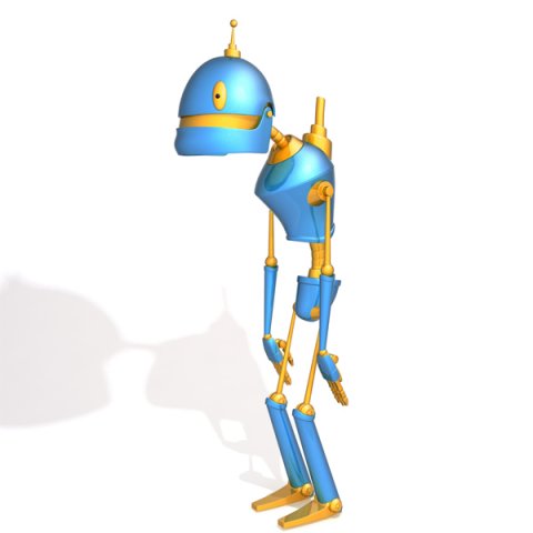 robot cartoon 02 3D 模型 .c4d .max .obj .3ds .fbx .stl .blend 