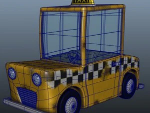taxi cab cartoon 3D Model