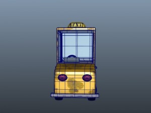 taxi cab cartoon 3D 模型