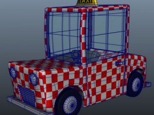 taxi cab cartoon 3D 模型