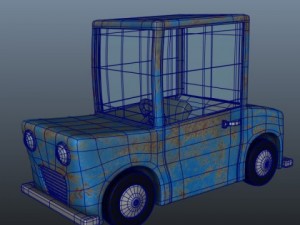 blue car cartoon 3D-Modell