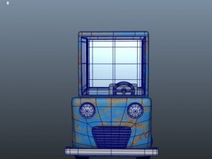 blue car cartoon 3D Model