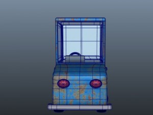 blue car cartoon 3D Model