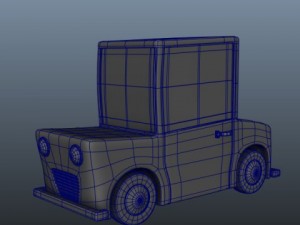 blue car cartoon 3D Model