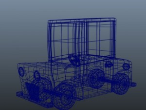 blue car cartoon 3D Model