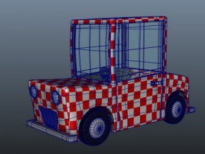 blue car cartoon 3D Model