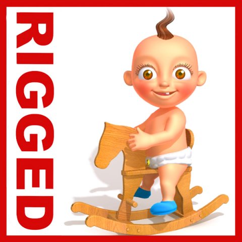 baby jake cartoon rigged 3D Модель .c4d .max .obj .3ds .fbx .stl .blend 