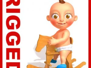 Baby Jake cartoon opgetuigd 3D Model