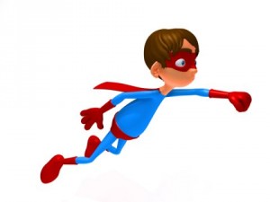 superhero cartoon rigged 3D Model