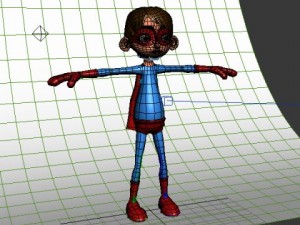superhero cartoon rigged 3D Model