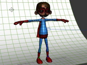superhero cartoon rigged 3D Model