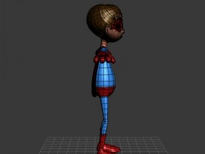 superhero cartoon rigged 3D Model