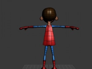 superhero cartoon rigged 3D Model