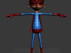 superhero cartoon rigged 3D Model