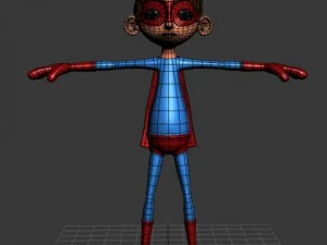 superhero cartoon rigged 3D Model