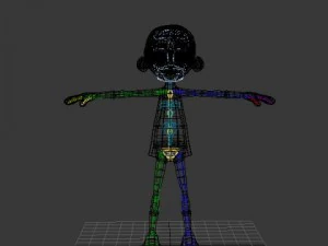 superhero cartoon rigged 3D Model