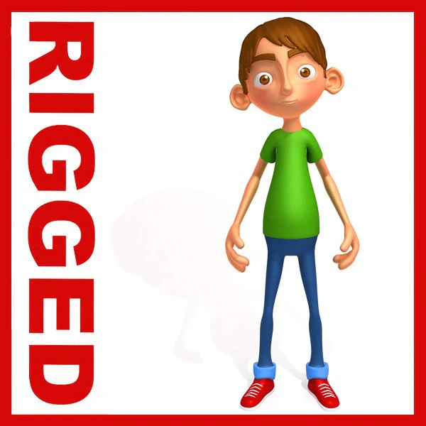 ronnie cartoon guy rigged 3D Model .c4d .max .obj .3ds .fbx .stl .blend 