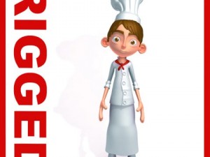 chef cartoon 02 3D Модель