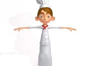 chef cartoon 02 3D Model