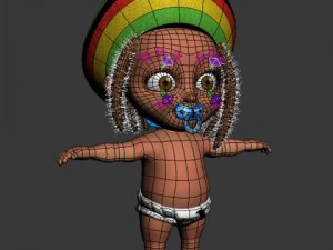 baby jake rastafarian rigged 3D Model