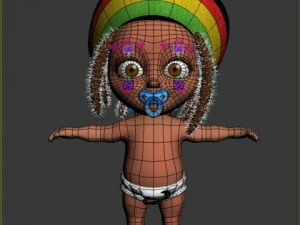 baby jake rastafarian rigged 3D Model
