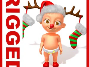 baby jake christmas rigged 3D Model