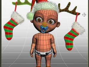 baby jake christmas rigged 3D Model