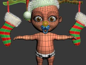 baby jake christmas rigged 3D Model