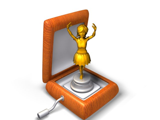 ballerina music box rigged 3Dモデル .c4d .max .obj .3ds .fbx .stl .blend 