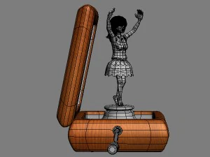 ballerina music box rigged 3D Model