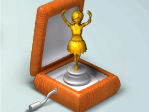ballerina music box rigged 3D Model