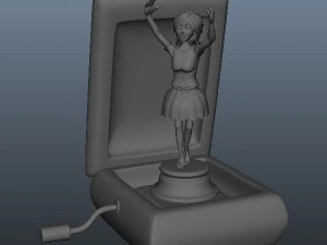 ballerina music box rigged 3D Model