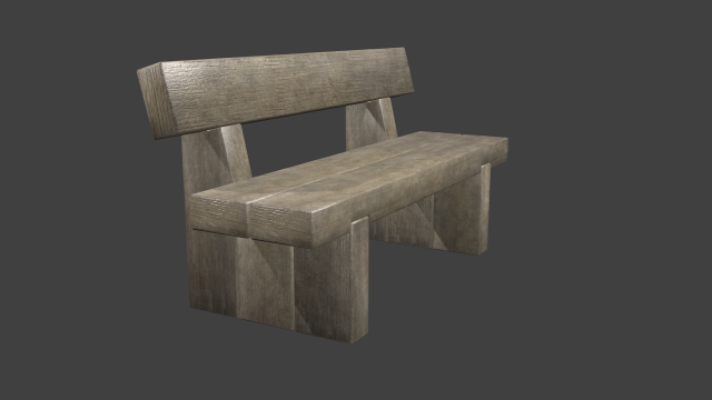 rustic wooden bench 3D मॉडल .c4d .max .obj .3ds .fbx .stl .blend 