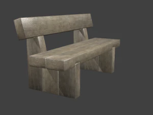 rustieke houten bank 3D Model