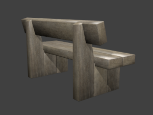 rustic wooden bench 3D मॉडल